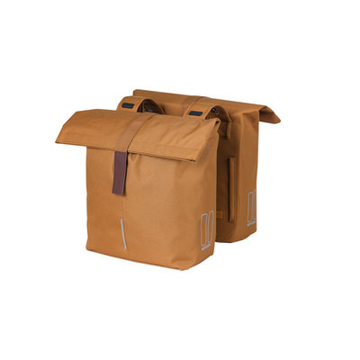 Echt draadloos Fantastisch basil-city-dubbele-fietstas-28-32-liter-camel-brui - MIK